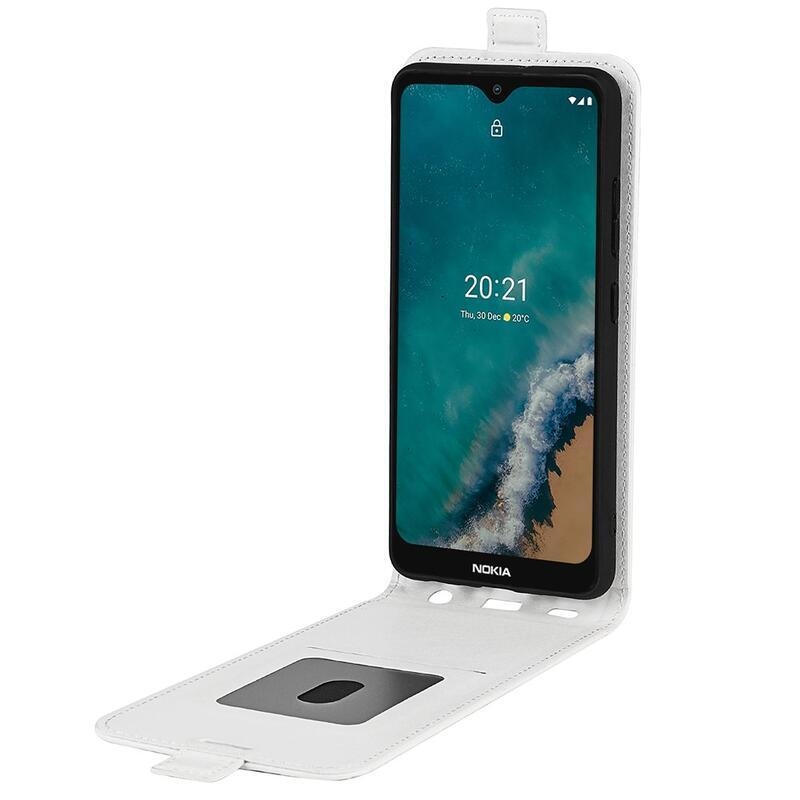 Függőleges PU bőr pénztárca tok Nokia G50 készülékhez - fehér