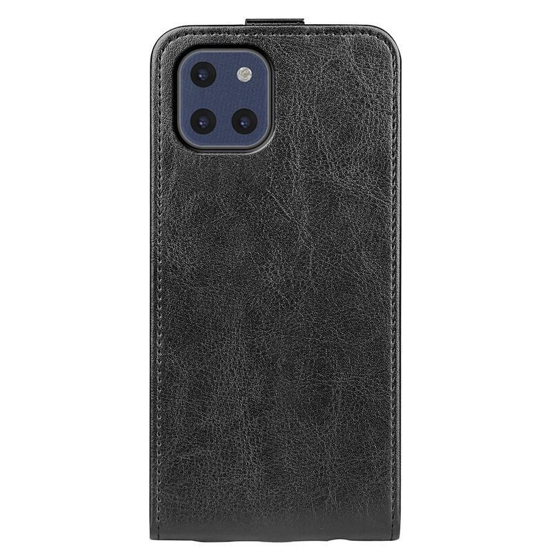 Függőleges PU bőr pénztárca tok Samsung Galaxy A03-hoz - fekete