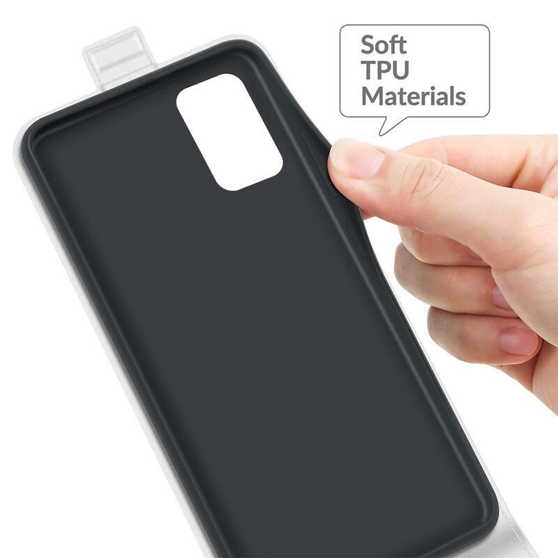Függőleges PU bőr pénztárca tok Samsung Galaxy A03s (166.6 x 75.9 x 9.1mm) - fehér