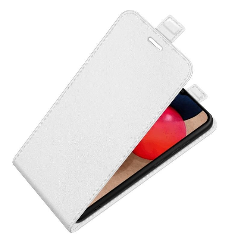 Függőleges PU bőr pénztárca tok Samsung Galaxy A03s (166.6 x 75.9 x 9.1mm) - fehér