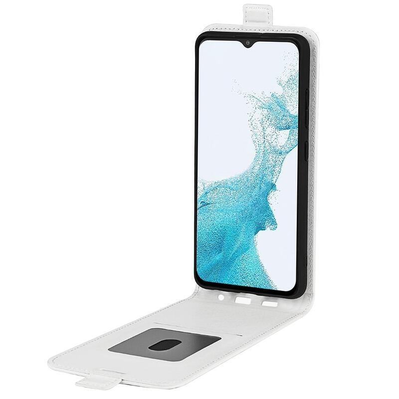 Függőleges PU bőr pénztárca tok Samsung Galaxy A23 4G/5G készülékhez - fehér