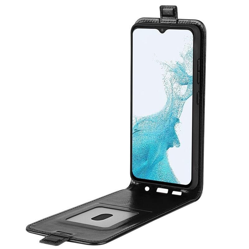 Függőleges PU bőr pénztárca tok Samsung Galaxy A23 4G/5G készülékhez - fekete