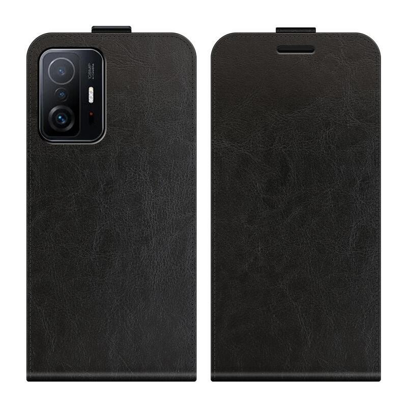 Függőleges PU bőr pénztárca tok Xiaomi 11T/11T Pro - fekete