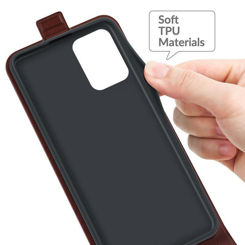 Függőleges PU bőr pénztárca tok a Xiaomi 11T/11T Pro-hoz - barna