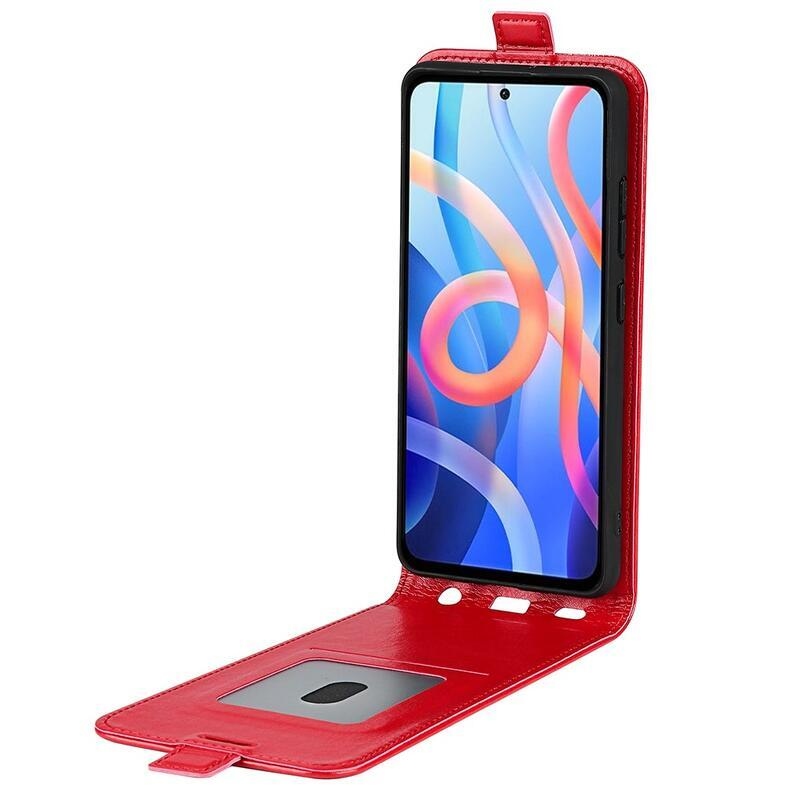 Függőleges PU bőr pénztárca tok Xiaomi Poco M4 Pro 5G/Redmi Note 11S 5G - piros