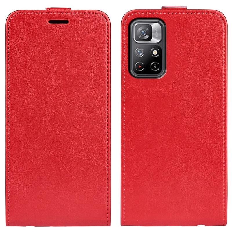 Függőleges PU bőr pénztárca tok Xiaomi Poco M4 Pro 5G/Redmi Note 11S 5G - piros