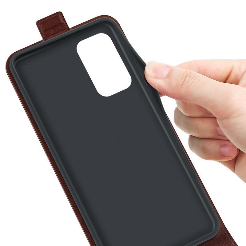 Függőleges PU bőr pénztárca tok a Xiaomi Poco M4 Pro 5G/Redmi Note 11S 5G számára - barna színben