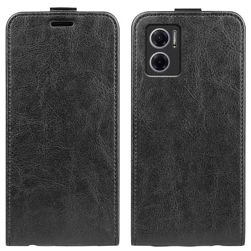 Függőleges PU bőr pénztárca tok Xiaomi Redmi 10 5G - fekete