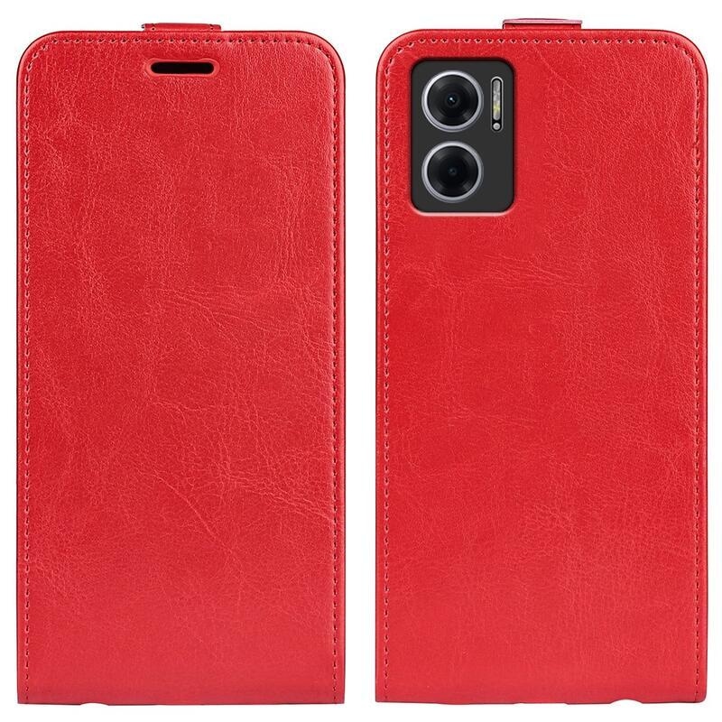 Függőleges PU bőr pénztárca tok Xiaomi Redmi 10 5G - piros