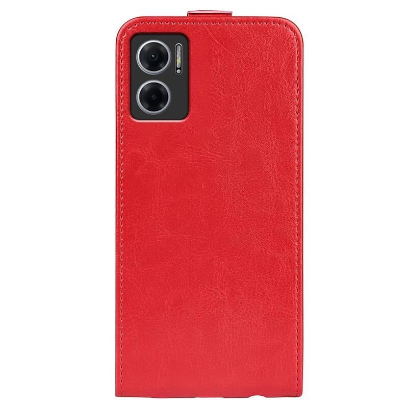 Függőleges PU bőr pénztárca tok Xiaomi Redmi 10 5G - piros