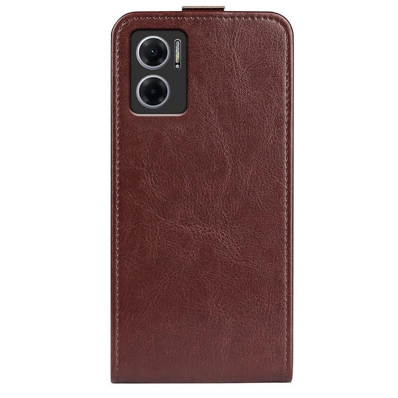 Függőleges PU bőr pénztárca tok Xiaomi Redmi 10 5G - barna