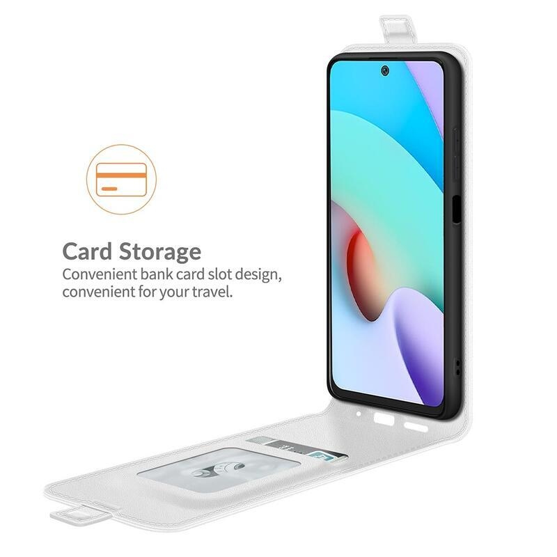 Függőleges PU bőr pénztárca tok Xiaomi Redmi 10/Redmi 10 (2022) - fehér
