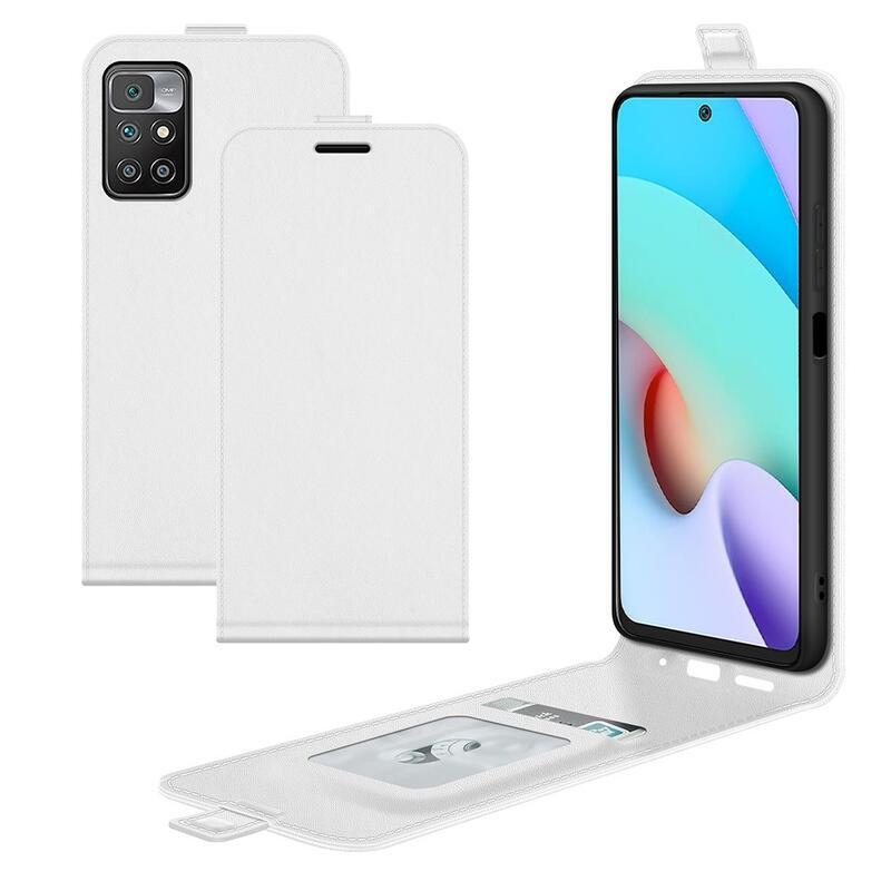 Függőleges PU bőr pénztárca tok Xiaomi Redmi 10/Redmi 10 (2022) - fehér