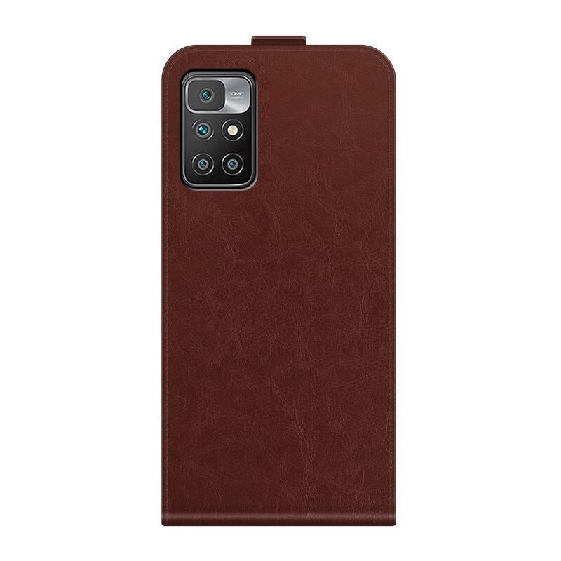 Függőleges PU bőr pénztárca tok Xiaomi Redmi 10/Redmi 10 (2022) - barna