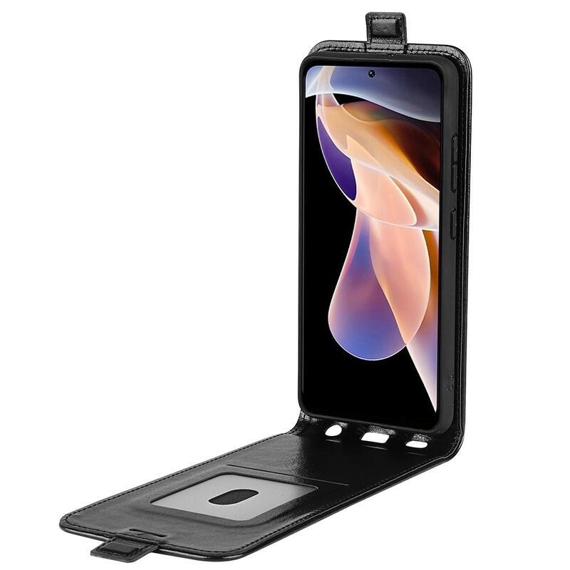 Függőleges PU bőr pénztárca tok Xiaomi Redmi Note 11 Pro+ 5G - fekete
