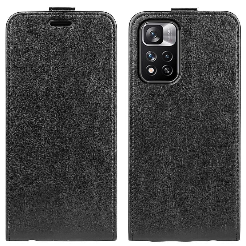 Függőleges PU bőr pénztárca tok Xiaomi Redmi Note 11 Pro+ 5G - fekete