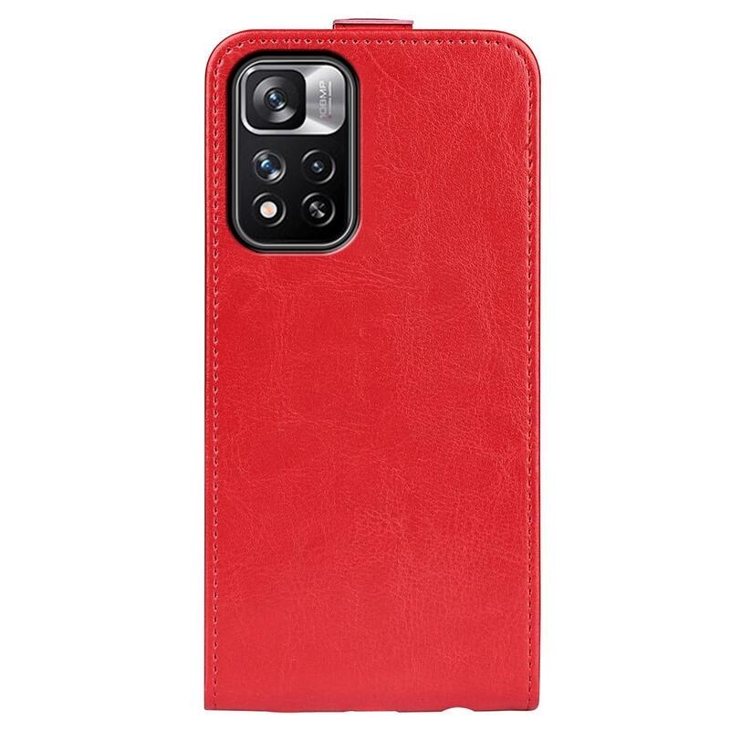 Függőleges PU bőr pénztárca tok Xiaomi Redmi Note 11 Pro+ 5G - piros
