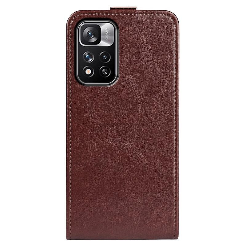 Függőleges PU bőr pénztárca tok Xiaomi Redmi Note 11 Pro+ 5G - barna