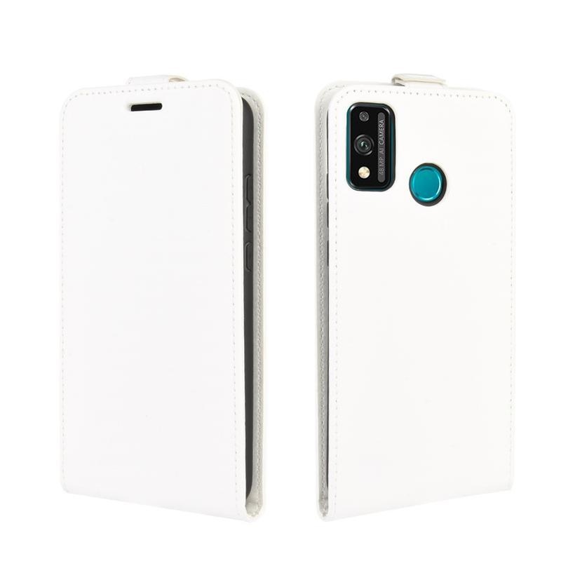 Függőleges PU bőr tok a Honor 9X Lite-hoz - fehér