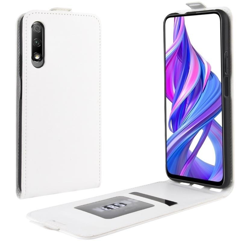 Függőleges PU bőr tok a Huawei P Smart Pro (2019)/Honor 9X Pro számára - fehér