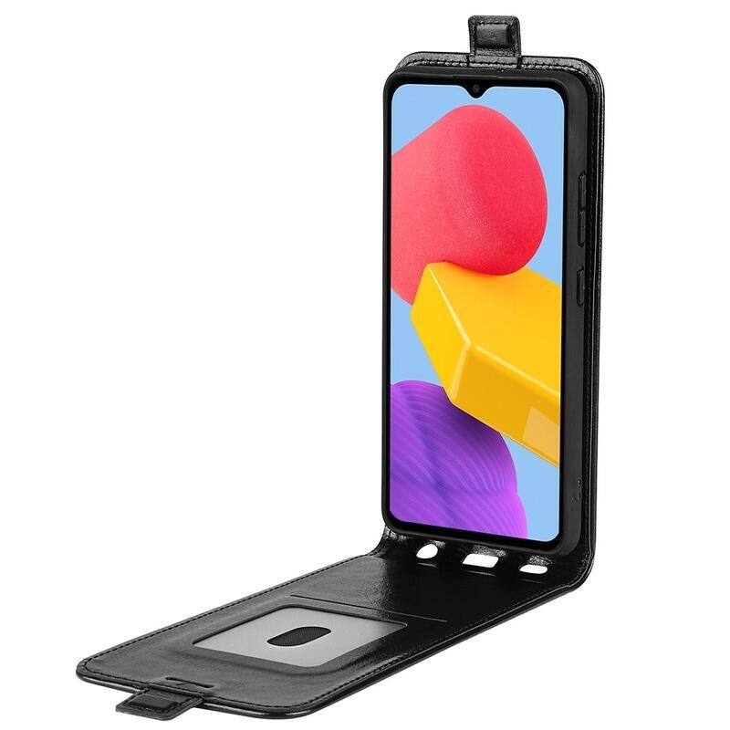 Függőleges PU bőr tok Samsung Galaxy M13 4G készülékhez - fekete