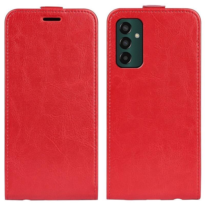 Függőleges PU bőr tok Samsung Galaxy M13 4G készülékhez - piros