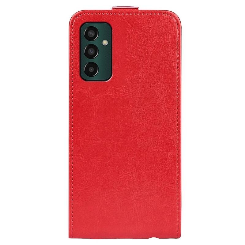 Függőleges PU bőr tok Samsung Galaxy M13 4G készülékhez - piros