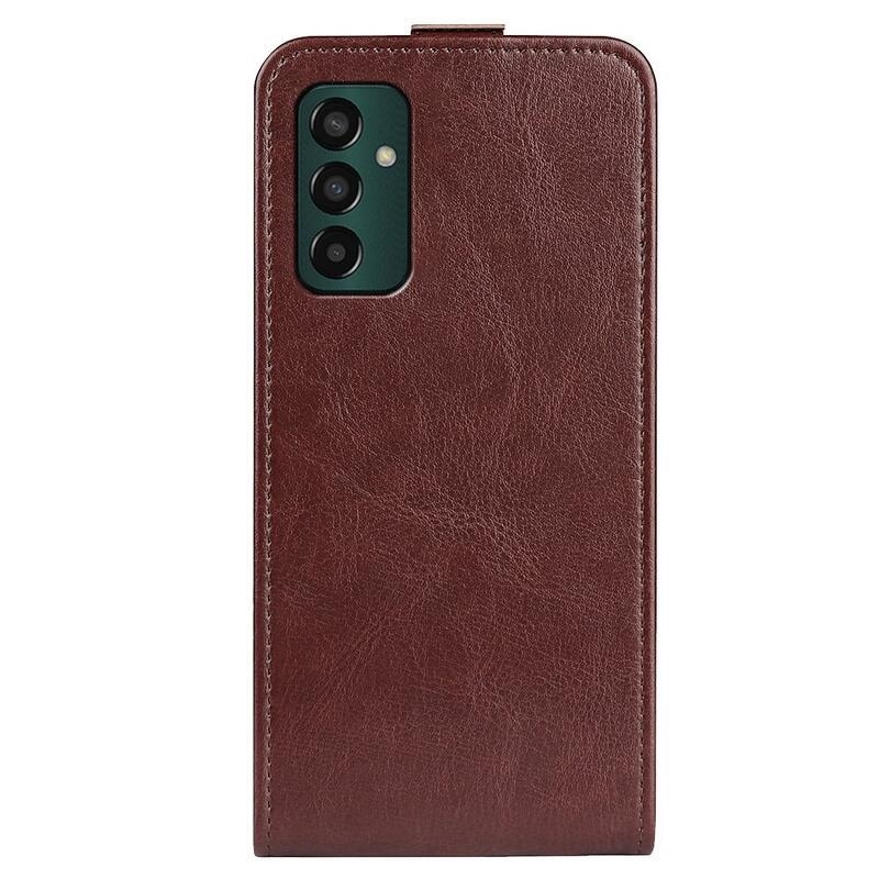 Függőleges PU bőr tok Samsung Galaxy M13 4G készülékhez - barna