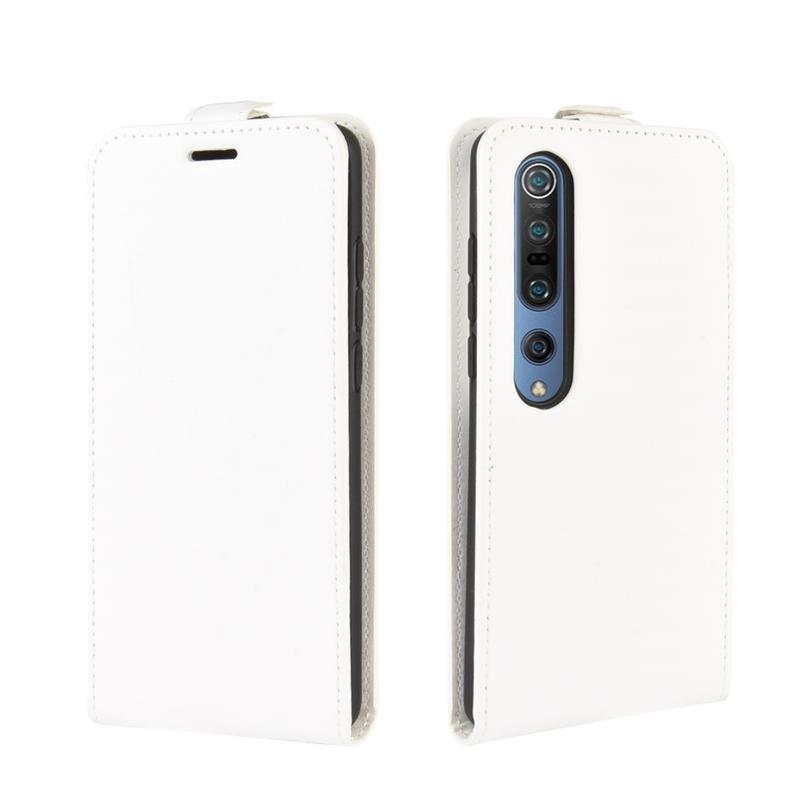Függőleges PU bőr tok a Xiaomi Mi 10/Mi 10 Pro készülékhez - fehér