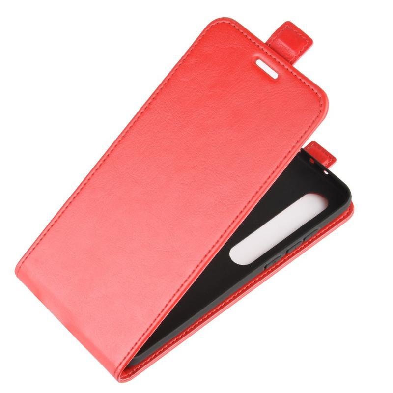 Függőleges PU bőr tok a Xiaomi Mi 10/Mi 10 Pro készülékhez - piros színű