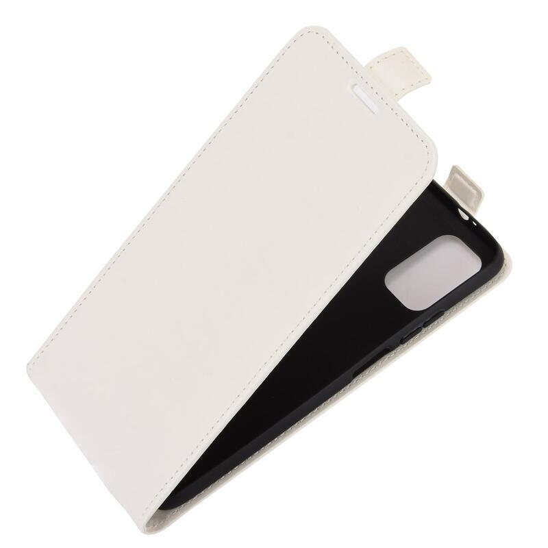 Függőleges PU bőr tok Xiaomi Poco M3-hoz - fehér