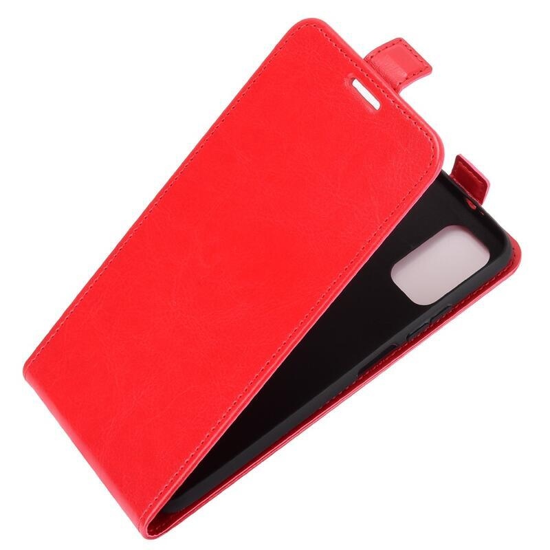Függőleges PU bőr tok Xiaomi Poco M3-hoz - piros