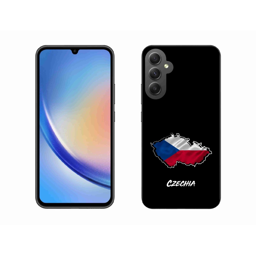 Gél védőhuzat mmCase Samsung Galaxy A34 5G - Csehország fekete háttérrel