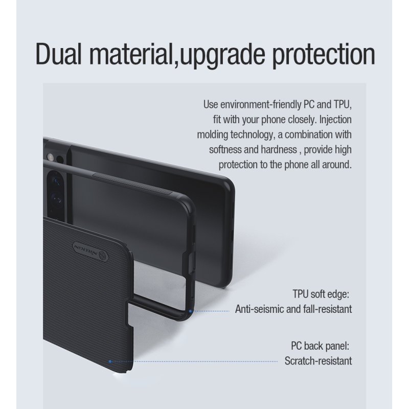 Nillkin Super Frosted PRO mágneses hátlap a Google Pixel 8 Pro-hoz Fekete