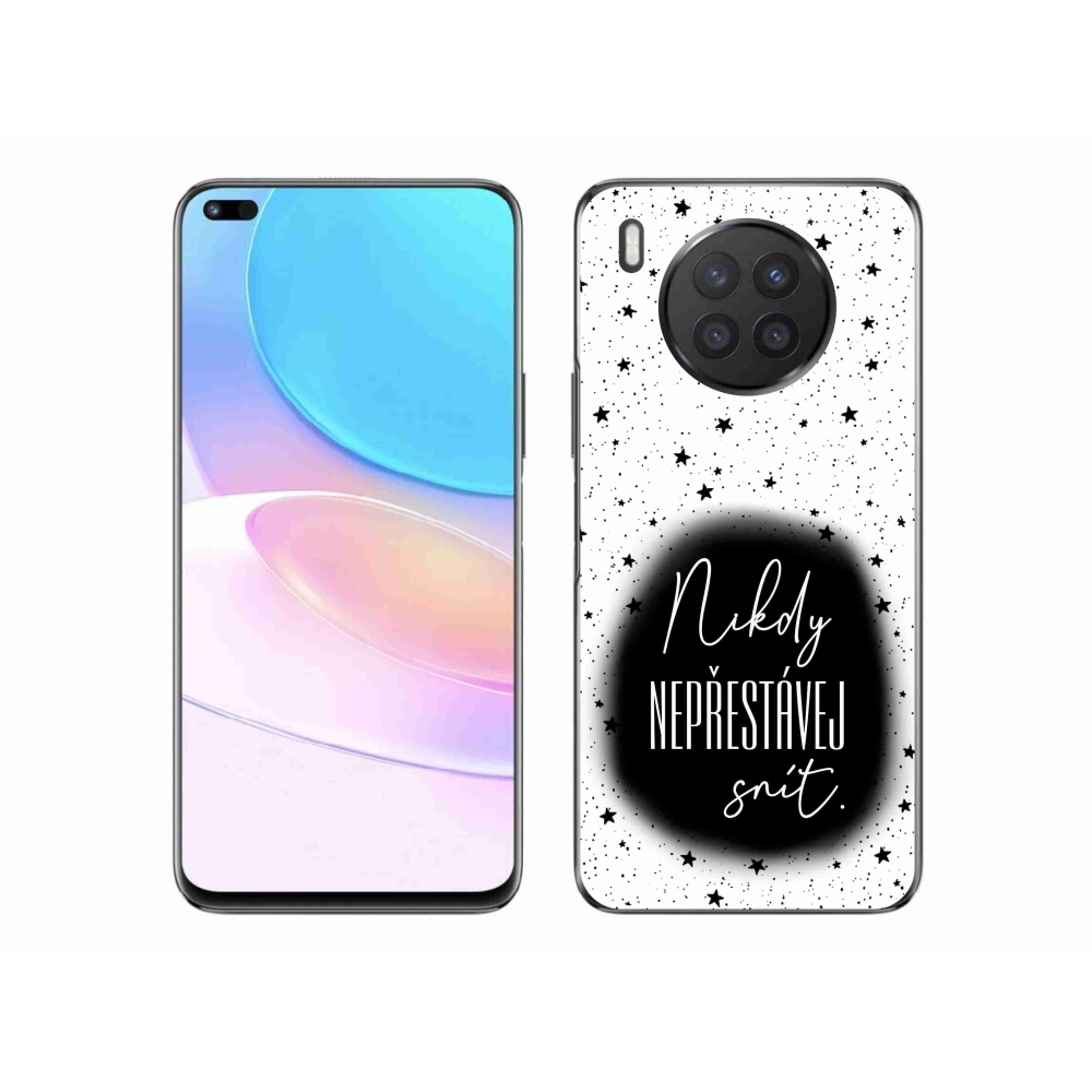 Gél borítás mmCase a Huawei Nova 8i - idézet 1 fekete és fehér háttérrel