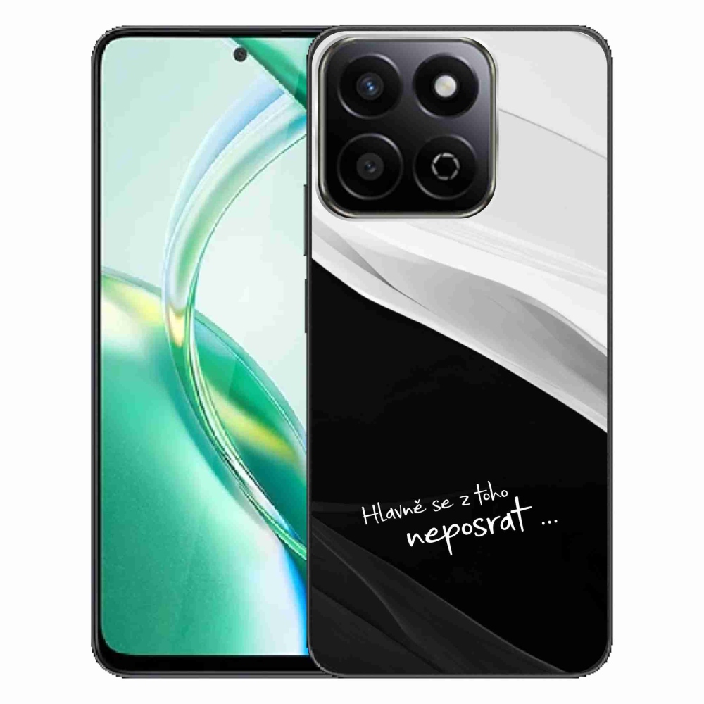 Gél borító mmCase a Honor 200 Smart 5G készülékhez - vicces szöveg 13 fekete és fehér háttérrel