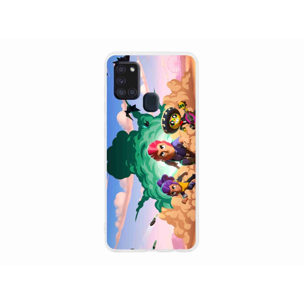 Gél borítás mmCase Samsung Galaxy A21s készülékhez - verekedős csillagok