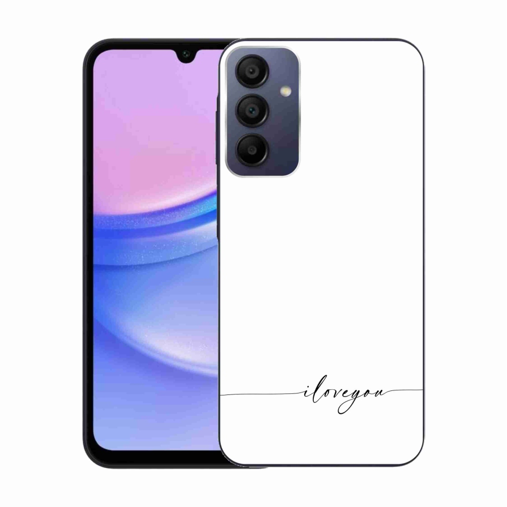 Gél borítás mmCase Samsung Galaxy A15 4G/5G - I love you fehér háttérrel