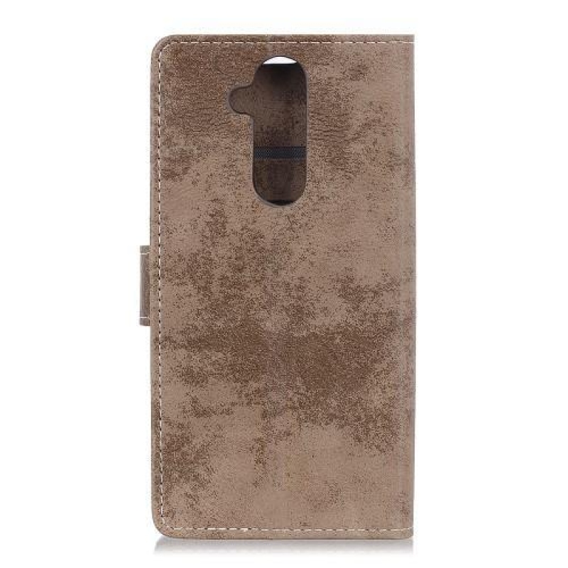 Vintage PU bőr pénztárca tok Nokia 8.1 készülékhez - khaki színű