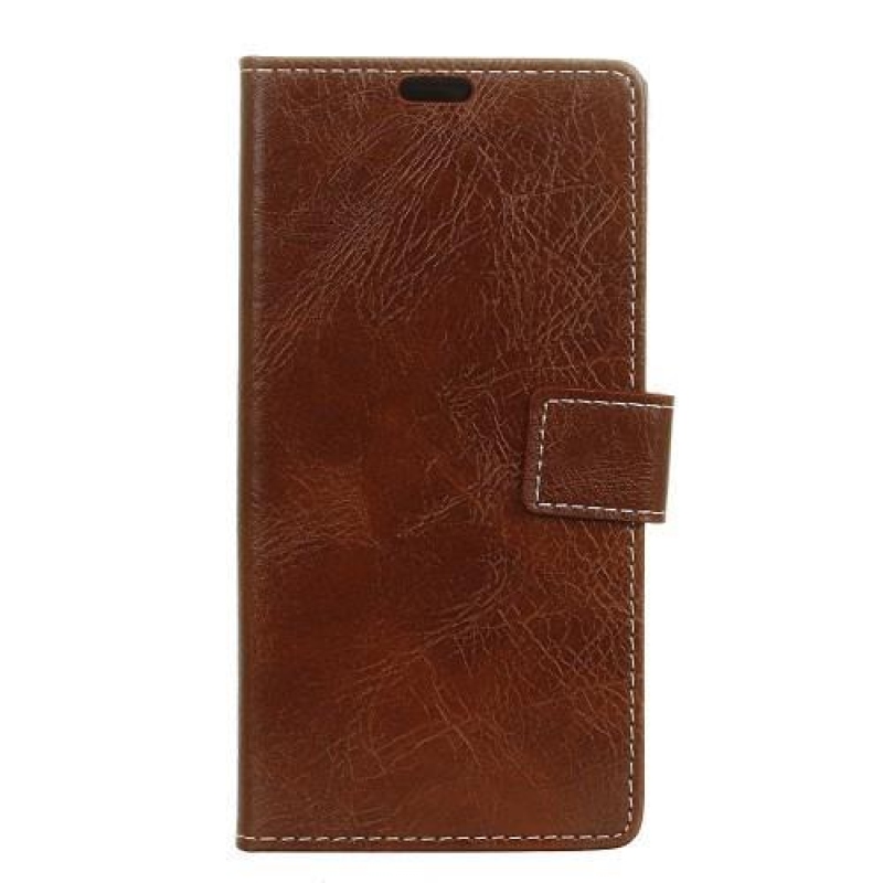 Vintage PU bőr pénztárca tok Samsung Galaxy A9-hez - barna