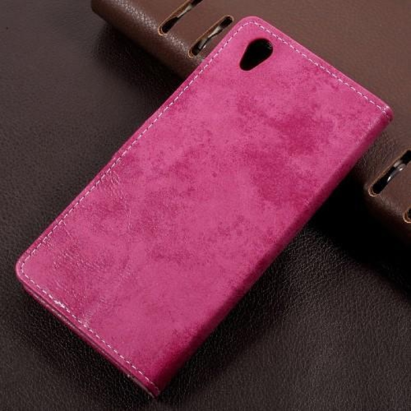 Vintage PU bőr tok Sony Xperia L1 - rózsaszínű
