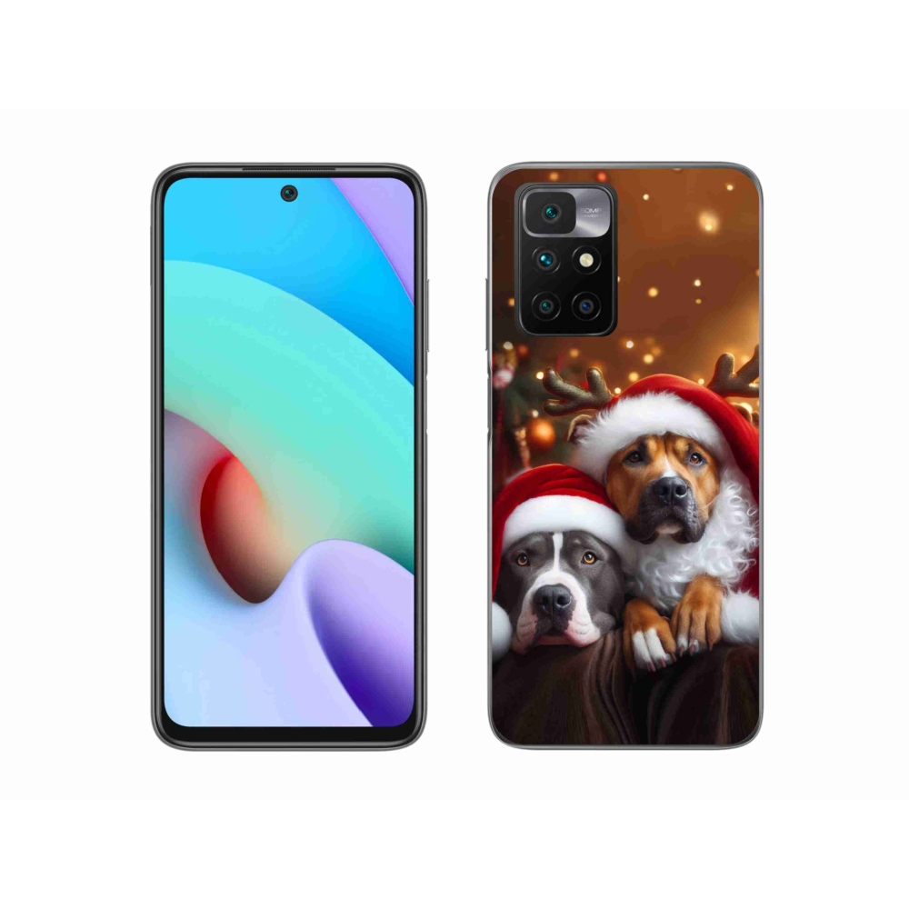 Gél borítás mmCase a Xiaomi Redmi 10/Redmi 10 (2022) - Karácsonyi kutyák