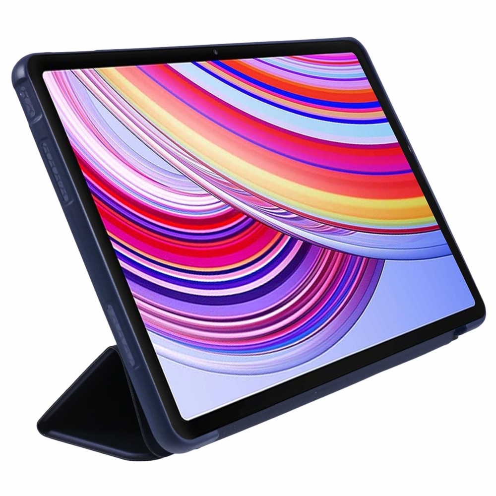 Összecsukható intelligens záró tok Xiaomi Redmi Pad Pro 4G/5G tablethez - sötétkék