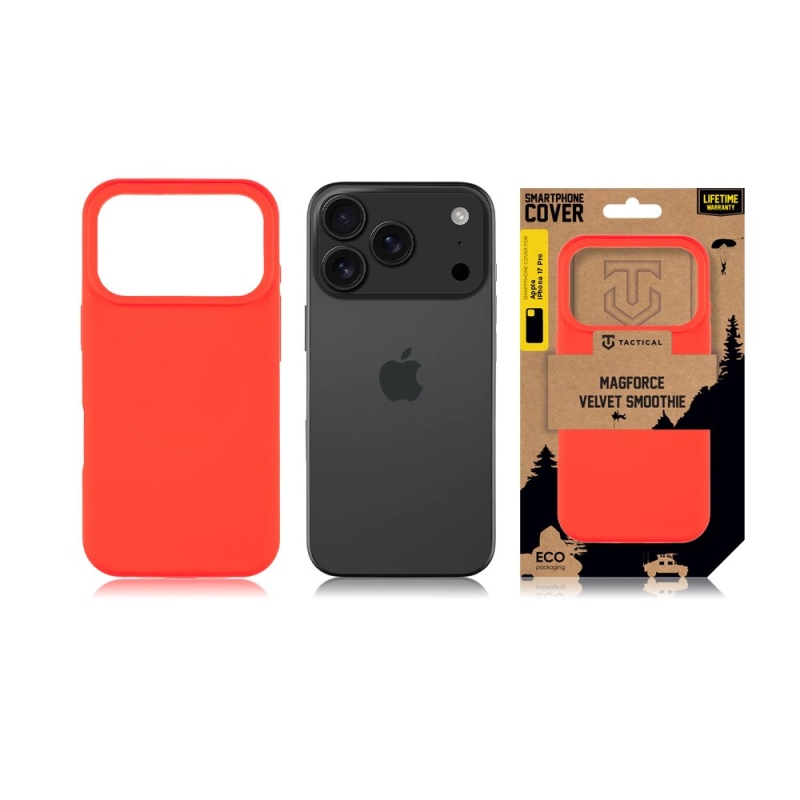 Taktikai MagForce bársony Smoothie borító az Apple iPhone 17 Pro Chilli készülékhez