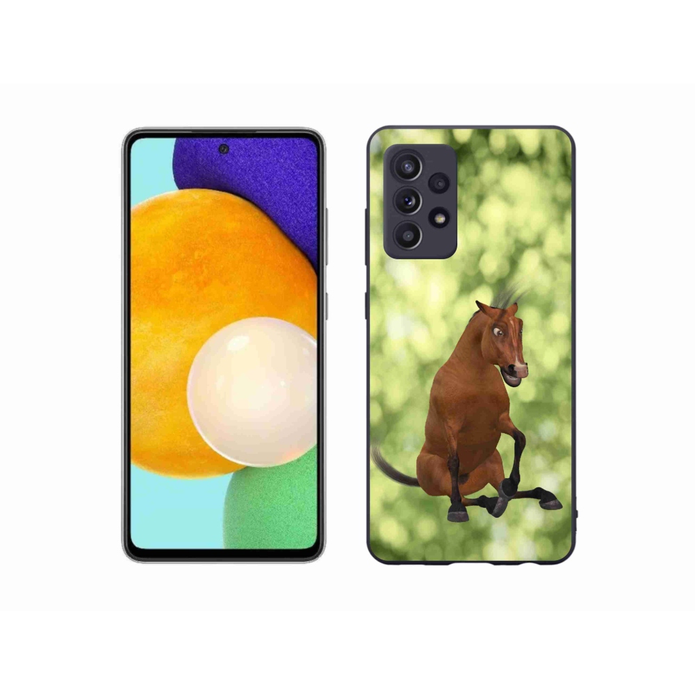 Zselés borítás mmCase Samsung Galaxy A52s 5G - barna rajzfilm ló 1