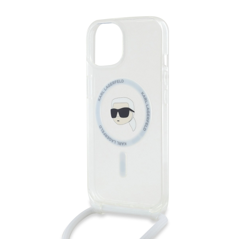 Karl Lagerfeld IML Crossbody Karl Head Magsafe hátlap iPhone 15-hez átlátszó