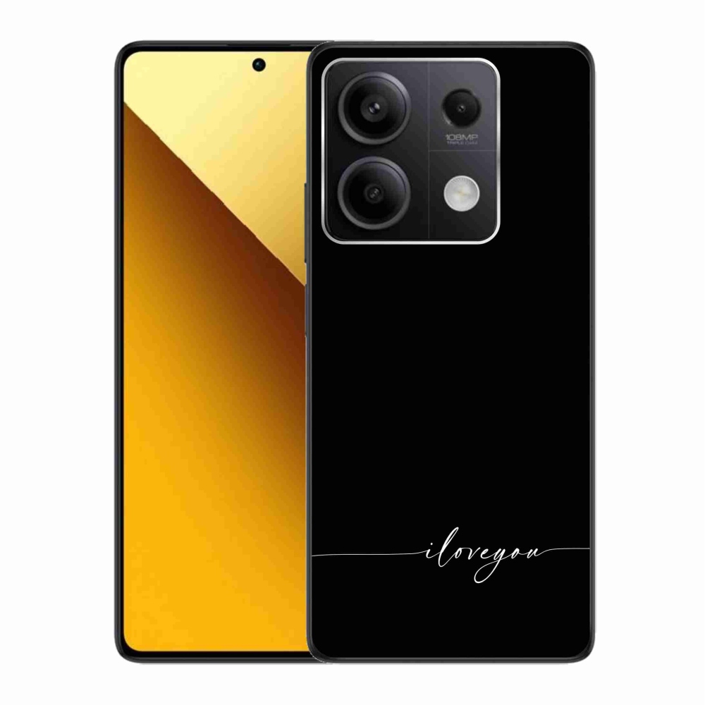 Gél borító mmCase a Xiaomi Redmi Note 13 5G-hez - Szeretlek fekete háttérrel