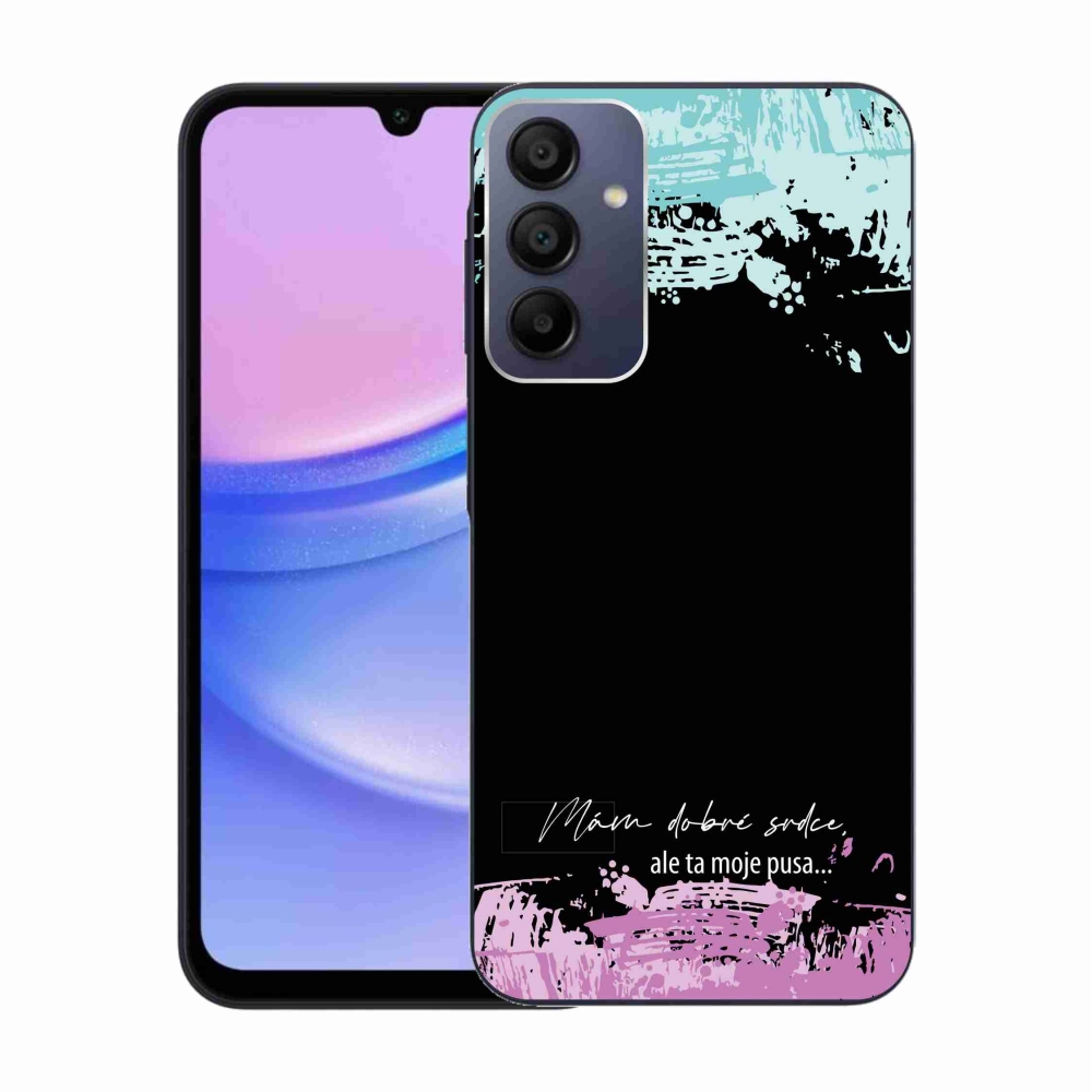Gél borító mmCase Samsung Galaxy A15 4G/5G - vicces szöveg 3 fekete háttérrel