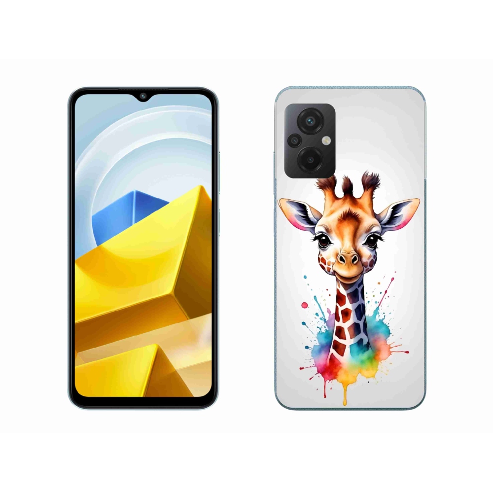 Gél borítás mmCase a Xiaomi Poco M5 4G-hez - zsiráf 1