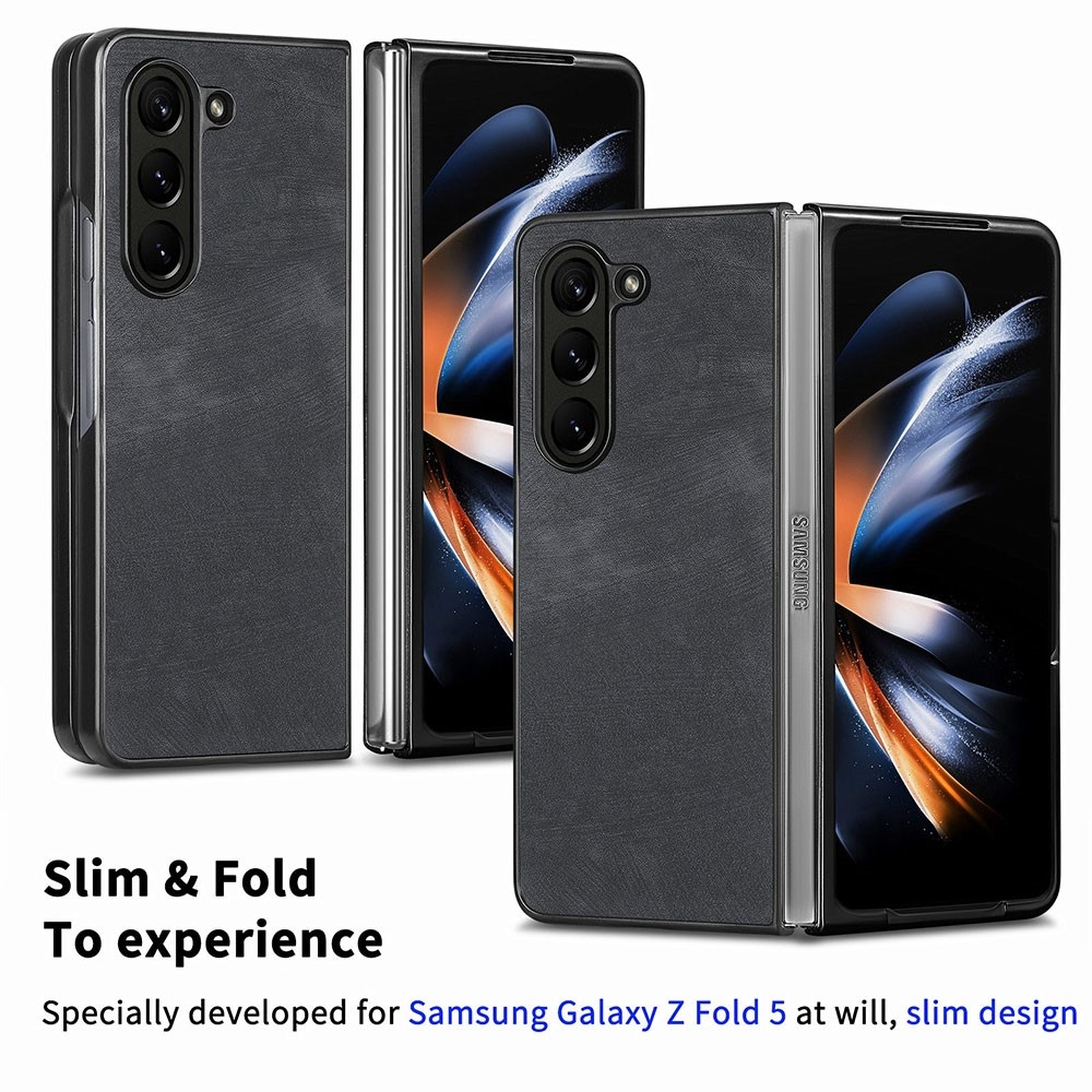 Vintage műanyag tok a Samsung Galaxy Z Fold5 5G készülékhez - fekete